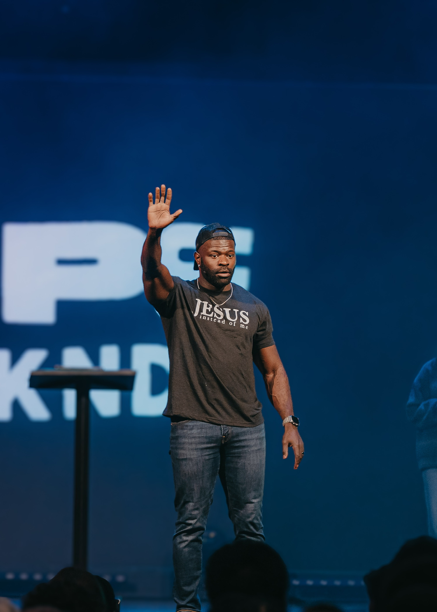 Shaq Hardy speaking on stage